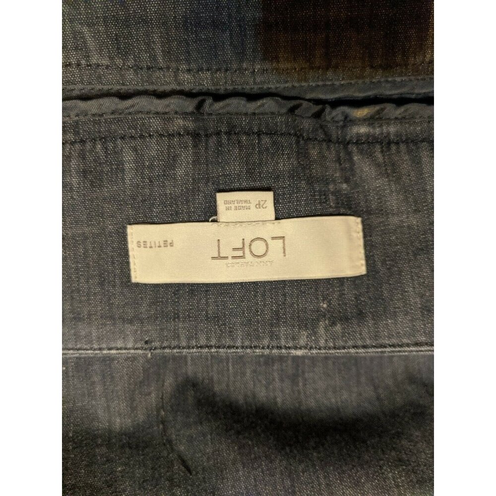 Loft Womens Pencil Modest Skirt Blue Gray Size 2P 2 Petite - Picture 5 of 5